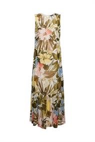 Chiffon-Maxikleid mit Blumen-Print olive 4