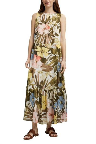 Chiffon-Maxikleid mit Blumen-Print olive 4