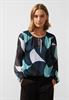 Chiffon Printbluse cool vintage green
