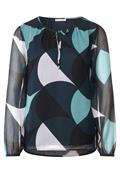 Chiffon Printbluse cool vintage green