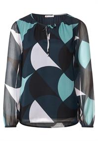 Chiffon Printbluse cool vintage green