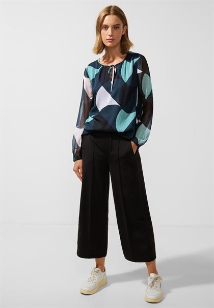 Chiffon Printbluse cool vintage green