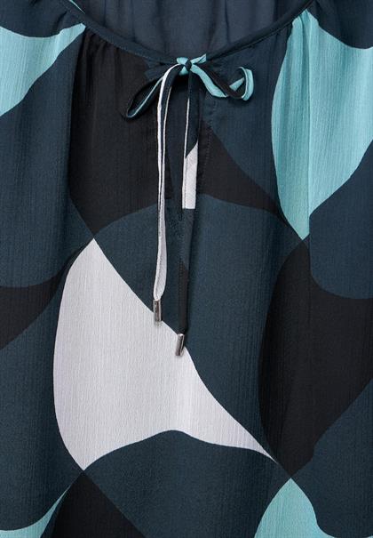 Chiffon Printbluse cool vintage green