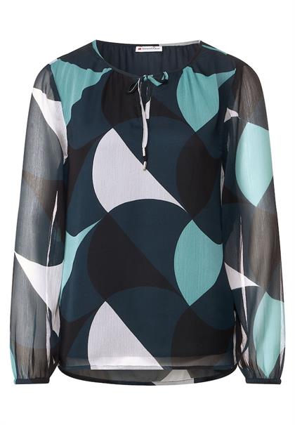Chiffon Printbluse cool vintage green