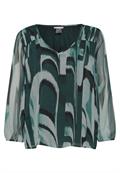 Chiffon-Tunika mit Print hunter green