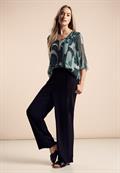 Chiffon-Tunika mit Print hunter green
