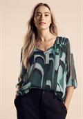 Chiffon-Tunika mit Print hunter green