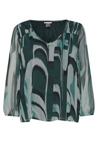 Chiffon-Tunika mit Print hunter green