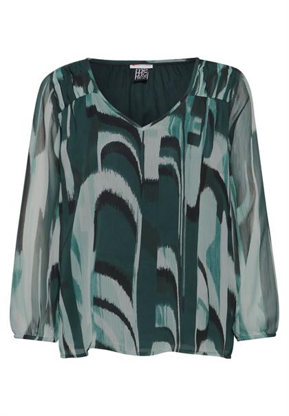 Chiffon-Tunika mit Print hunter green