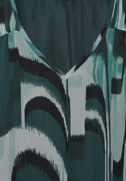 Chiffon-Tunika mit Print hunter green