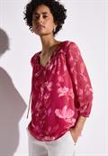 Chiffon-Tunika mit Raffung glory red