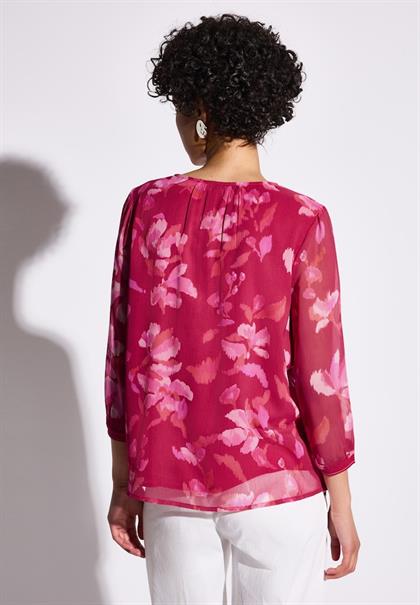 Chiffon-Tunika mit Raffung glory red