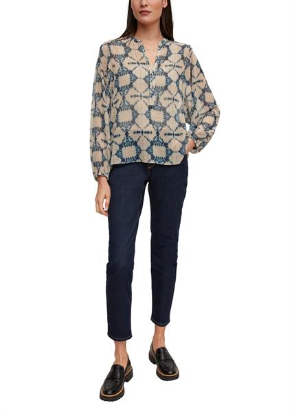 Chiffonbluse beige