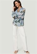 Chiffonbluse creamblue