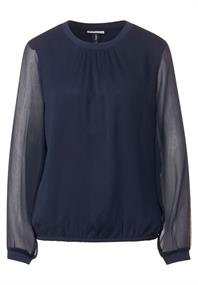 Chiffonbluse mit Gummibund deep blue