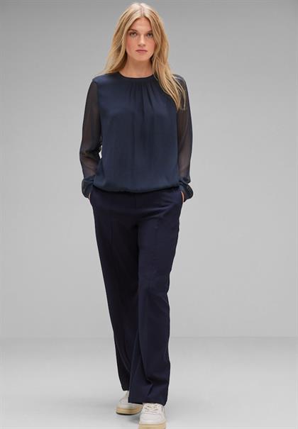 Chiffonbluse mit Gummibund deep blue