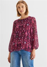 Chiffonbluse mit Ikat-Print tamed berry