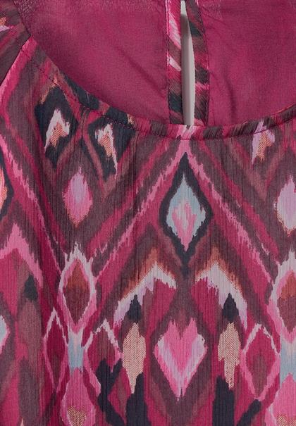 Chiffonbluse mit Ikat-Print tamed berry