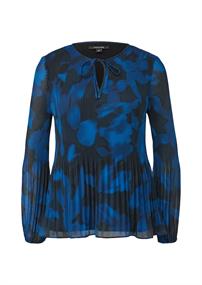 Chiffonbluse mit Plisseefalten schwarz
