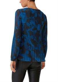 Chiffonbluse mit Plisseefalten schwarz