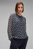Chiffonbluse mit Print deep blue