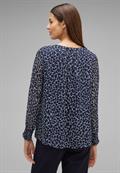 Chiffonbluse mit Print deep blue