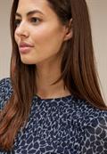 Chiffonbluse mit Print deep blue