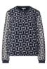 Chiffonbluse mit Print deep blue