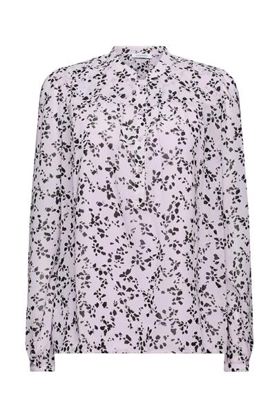 Chiffonbluse mit Print lavender