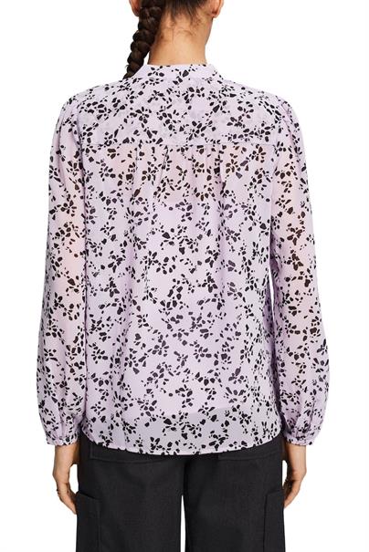 Chiffonbluse mit Print lavender