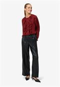 Chiffonbluse mit Volants cabernet