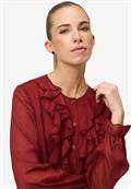 Chiffonbluse mit Volants cabernet