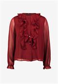 Chiffonbluse mit Volants cabernet