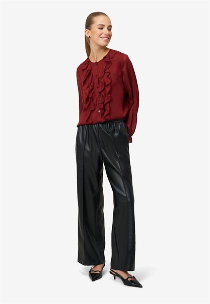 Chiffonbluse mit Volants cabernet