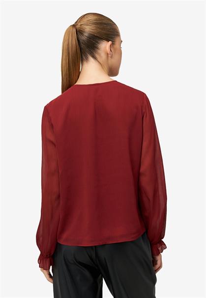 Chiffonbluse mit Volants cabernet