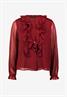 Chiffonbluse mit Volants cabernet