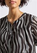 Chiffonbluse mit Zebra Print deep roast brown