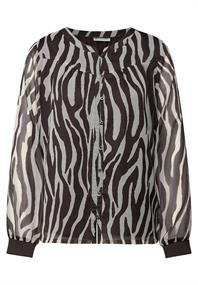 Chiffonbluse mit Zebra Print deep roast brown