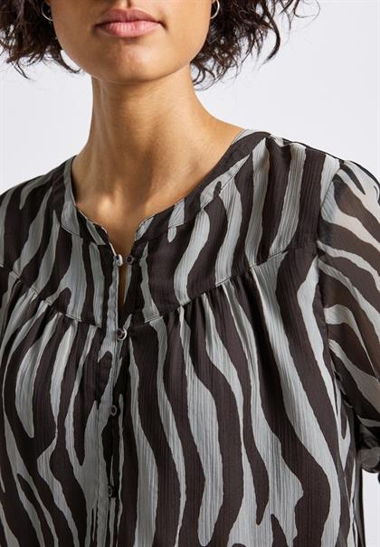 Chiffonbluse mit Zebra Print deep roast brown