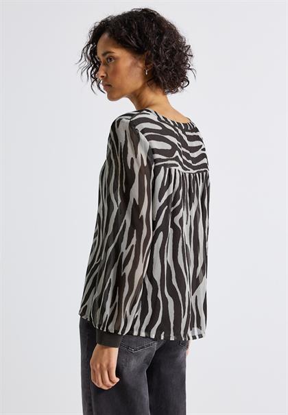 Chiffonbluse mit Zebra Print deep roast brown