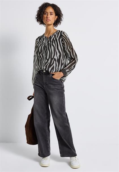 Chiffonbluse mit Zebra Print deep roast brown