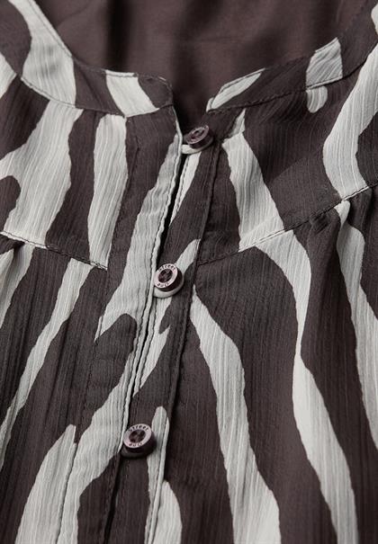 Chiffonbluse mit Zebra Print deep roast brown