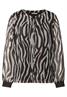 Chiffonbluse mit Zebra Print deep roast brown