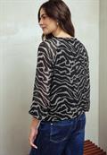 Chiffonbluse mit Zebra-Print flint grey