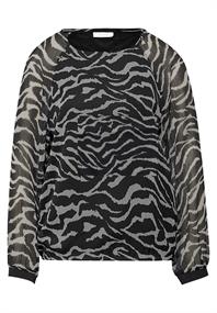Chiffonbluse mit Zebra-Print flint grey