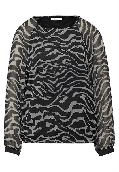 Chiffonbluse mit Zebra-Print flint grey