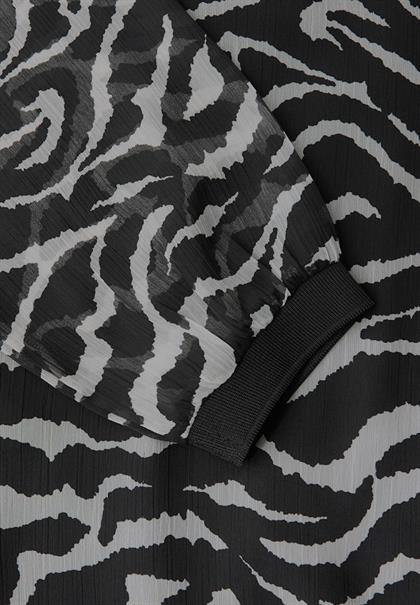 Chiffonbluse mit Zebra-Print flint grey