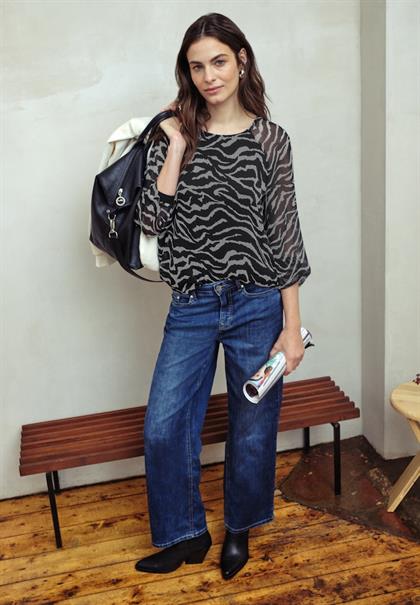 Chiffonbluse mit Zebra-Print flint grey