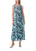 Chiffonkleid mit Plisseefalten blau