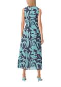 Chiffonkleid mit Plisseefalten blau